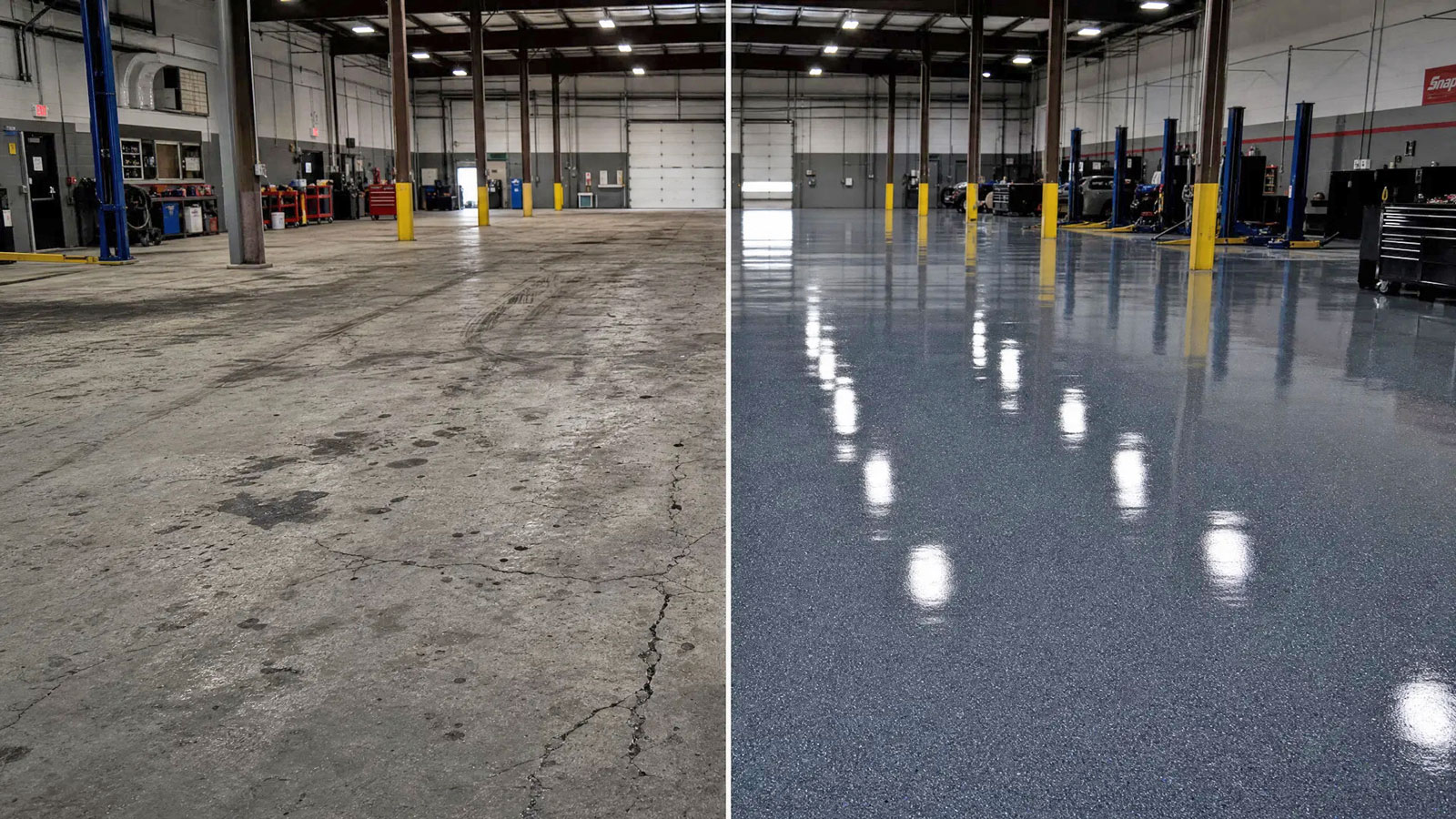 Commercial floor coating surface